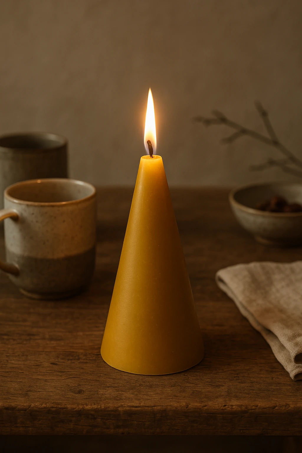 Koglen bivokslys fra Persillo – gyldent naturligt bivokslys med 25 timers brændetid